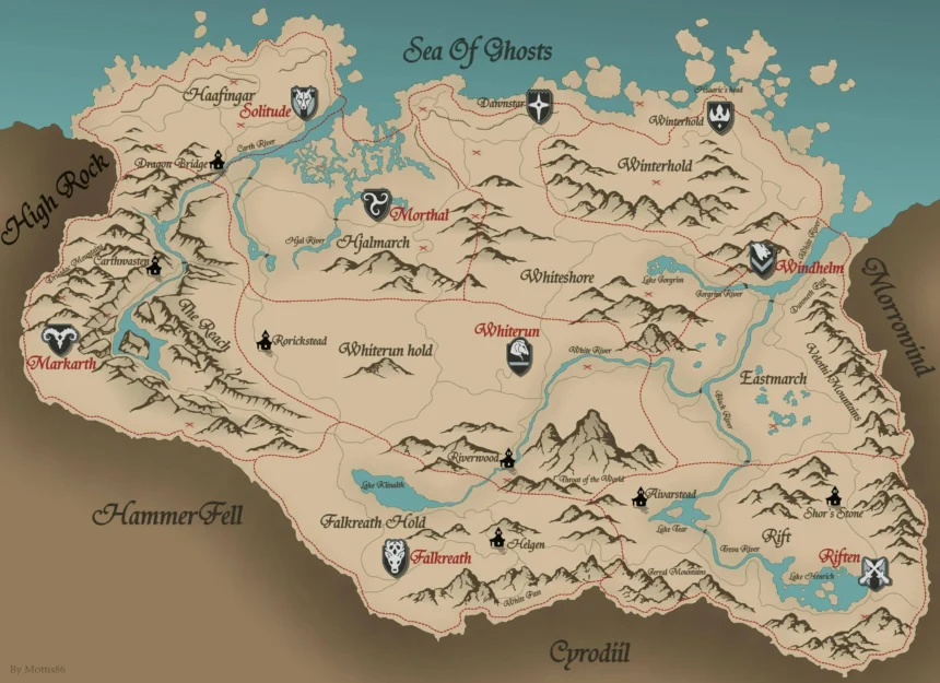 skyrim map